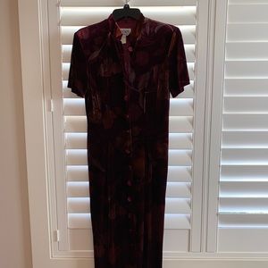 J. Stevens Maroon Velvet Dress